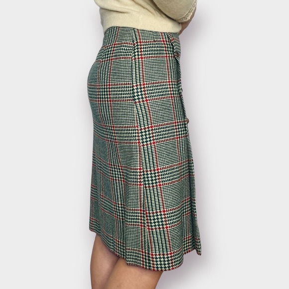 70s Red and Green Wool Plaid Skirt - Picture 6 of 7